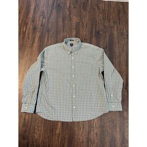 J Crew Performance Shirt Mens XXL Green Plaid Slim Button Long Sleeve BW398